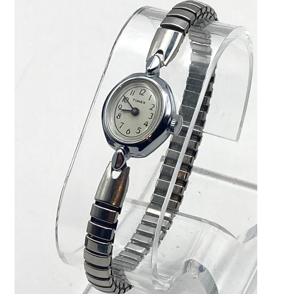 VTG Timex Mechanical Petite Dainty Oval Women's Watch 17mm Expansion Band